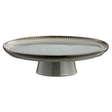 Taartplateau Camille - groen stoneware - Ø31 cm - Leen Bakker
