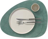 LIND DNA Placemats Hippo - Leer - Pastel Green - Curved - 44 x 37 cm - 2 Stuks