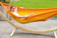 Hangmat met Standaard Tweepersoons 'Wood & Mexico' Fuego - Oranje - Mexicaans - 180 kg - Tropilex