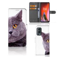 OnePlus Nord 2 5G | Telefoonhoesje | Met pasjeshouder | Kat