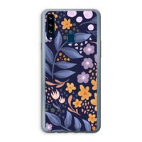 Flowers with blue leaves: Samsung Galaxy A20s Transparant Hoesje