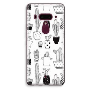 Cactusmotief: HTC U12+ Transparant Hoesje