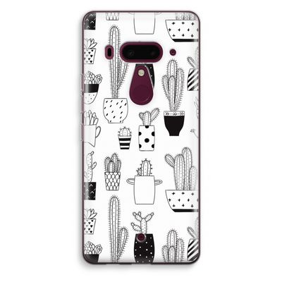 Cactusmotief: HTC U12+ Transparant Hoesje