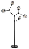 ETH Design vloerlampLime 5-lichts zwart met smoke glas - 05-VL8379-30