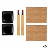 Sushi set Zwart Keramisch Bamboe (6 Stuks)