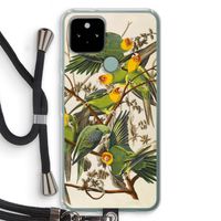 Carolinaparkiet: Pixel 5 Transparant Hoesje met koord