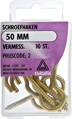 Schroefhaak 50mm vermess 10st - Deltafix
