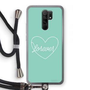 Forever heart pastel: Xiaomi Redmi 9 Transparant Hoesje met koord