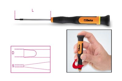 Beta Micro-schroevendraaiers voor sleufschroeven 1257LP 1,8 - 012570018