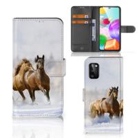 Samsung Galaxy A41 | Telefoonhoesje | Met pasjeshouder | Paarden