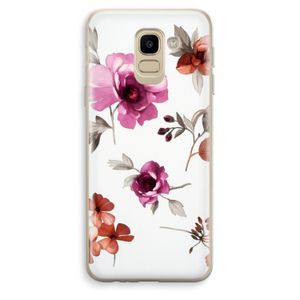 Geschilderde bloemen: Samsung Galaxy J6 (2018) Transparant Hoesje