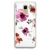 Geschilderde bloemen: Samsung Galaxy J6 (2018) Transparant Hoesje