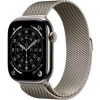 Apple Watch Series 11 GPS + Cellular - 46 mm - Caixa em titânio natural - Pulseira Milanese Loop natural - Tamanho P/M