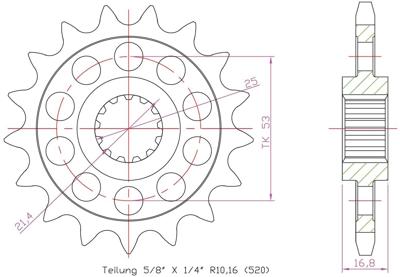 ESJOT Sprocket 520 15z racing