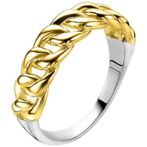 Zinzi ZIR2225 Ring Gourmet zilver goudkleurig 5,5 mm Maat 60