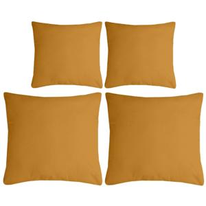 Stof Textile sierkussen Nelson - 4x - okergeel - 2 formaten - polyester