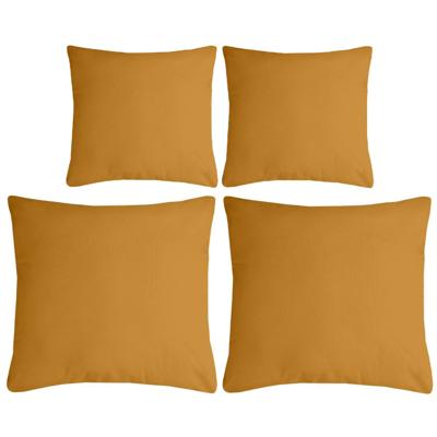 Stof Textile sierkussen Nelson - 4x - okergeel - 2 formaten - polyester