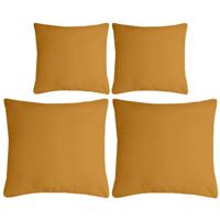 Stof Textile sierkussen Nelson - 4x - okergeel - 2 formaten - polyester