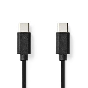 USB-Kabel | USB 2.0 | USB-C© Male | USB-C© Male | 60 W | 480 Mbps | Vernikkeld | 1.00 m | Rond |