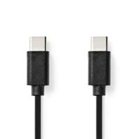 Nedis USB-Kabel | USB 2.0 | USB-C Male | USB-C Male | 60 W | 480 Mbps | Vernikkeld | 1.00 m | Rond | PVC | Zwart | Label - CCGL60700BK10