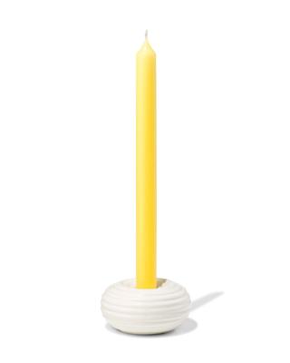 HEMA Kandelaar 10.8x4.6cm keramiek ribbel bruin (wit)