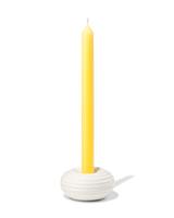 HEMA Kandelaar 10.8x4.6cm keramiek ribbel bruin (wit)