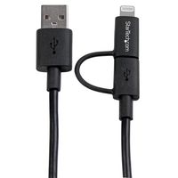 StarTech.com Apple Lightning of Micro USB naar USB kabel 1 m zwart - thumbnail