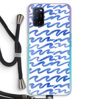 Blauwe golven: Oppo A72 Transparant Hoesje met koord Blauwe golven: Oppo A72 Transparant Hoesje met koord