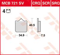 TRW Remblokken, en remschoenen voor de moto, MCB721SCR Sinter carbon