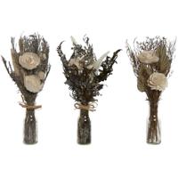 Decoratieve plant Home ESPRIT Kristal Bloem 11 x 11 x 40 cm (3 Stuks)