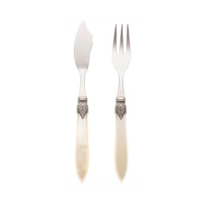 Murano 2-delig vis bestek creme