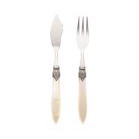 Murano 2-delig vis bestek creme