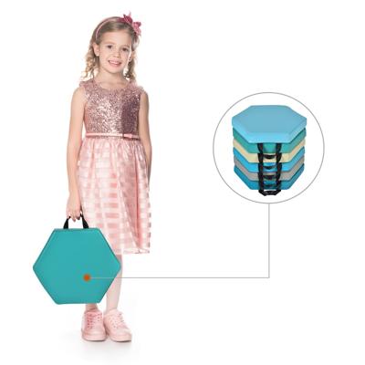 6-Delige Set Kinderstoelkussens met Handvat & Rits Zitkussen Zitverhoger Hoofdkussen Blauw