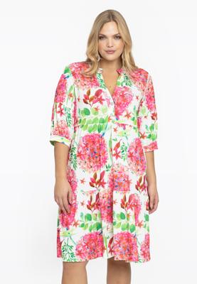 Yoek Jurk met ruches ALLIUM | Wit | Maat 50/52