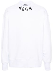 MSGM sweat en coton à logo imprimé - Blanc