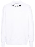 MSGM logo-print cotton sweatshirt - Blanc