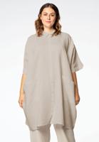 Yoek Wijde Linnen Blouse | Bruin | Maat 42/44
