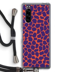 Purple Giraffe: Sony Xperia 5 Transparant Hoesje met koord
