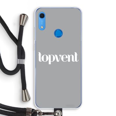 Topvent Grijs Wit: Huawei Y6s Transparant Hoesje met koord