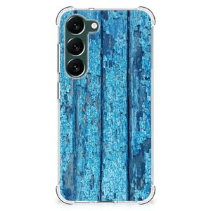 Samsung Galaxy S23 Plus Stevig Telefoonhoesje Wood Blue