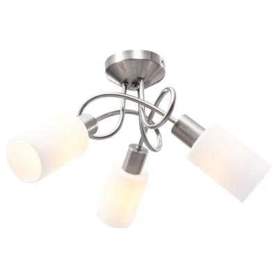 VidaXL Plafondlamp met keramieke cilindervormige kappen 3xe14 wit