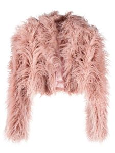 Cult Gaia veste crop Adda en peau de mouton retournée - Rose