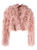 Cult Gaia veste crop Adda en peau de mouton retournée - Rose