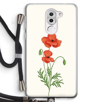 Red poppy: Honor 6X Transparant Hoesje met koord