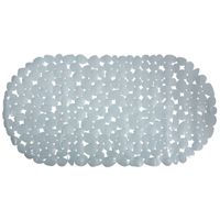 MSV Douche/bad anti-slip mat - badkamer - pvc - grijs - 35 x 68 cm   -