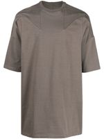 Rick Owens t-shirt en coton à détails de coutures - Marron