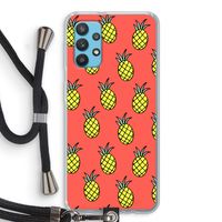Ananas: Samsung Galaxy A32 4G Transparant Hoesje met koord