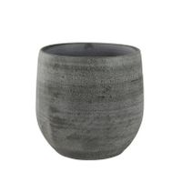 Plantenpot/bloempot in een strakke Modern design look mystic grijs Dia 15 cm en Hoogte 13 cm