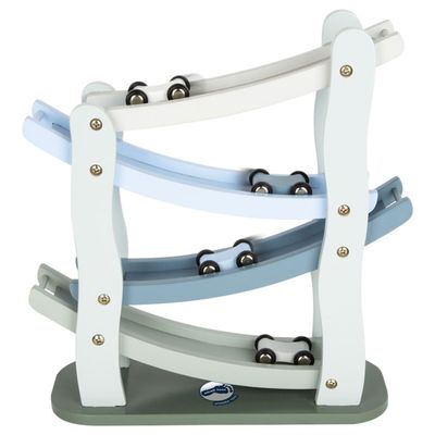 Small Foot - houten autobaan blauw met 4 auto&apos;s