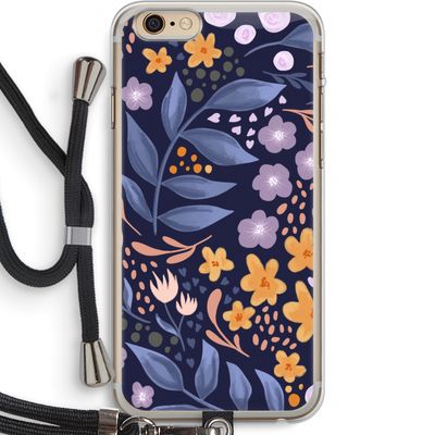 Flowers with blue leaves: iPhone 6 PLUS / 6S PLUS Transparant Hoesje met koord